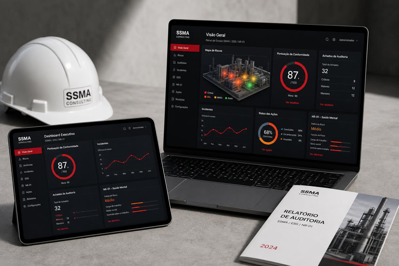 Diagnóstico, auditoria e implementação SSMA, ESG e NR-01.
